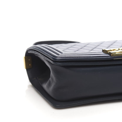 Chanel Lambskin Quilted Medium Boy Flap Dark Blue 8 of 11