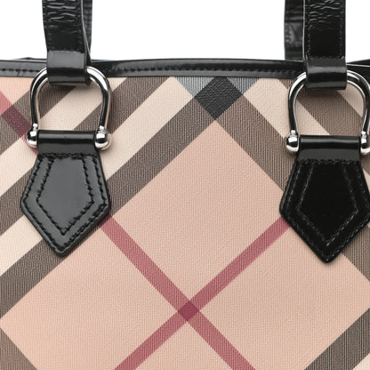 Burberry Patent Trim Nova Check Small Nickie Shopper Tote 7 of 11