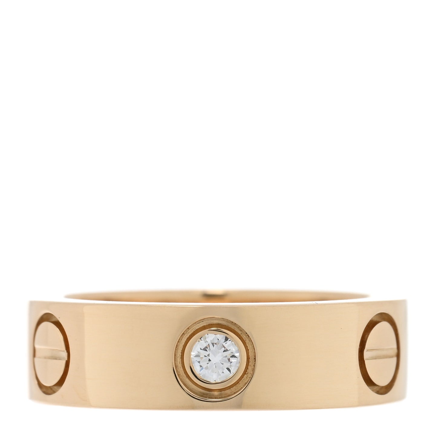 18K Yellow Gold 3 Diamond 5.5mm LOVE Ring 50 5.25