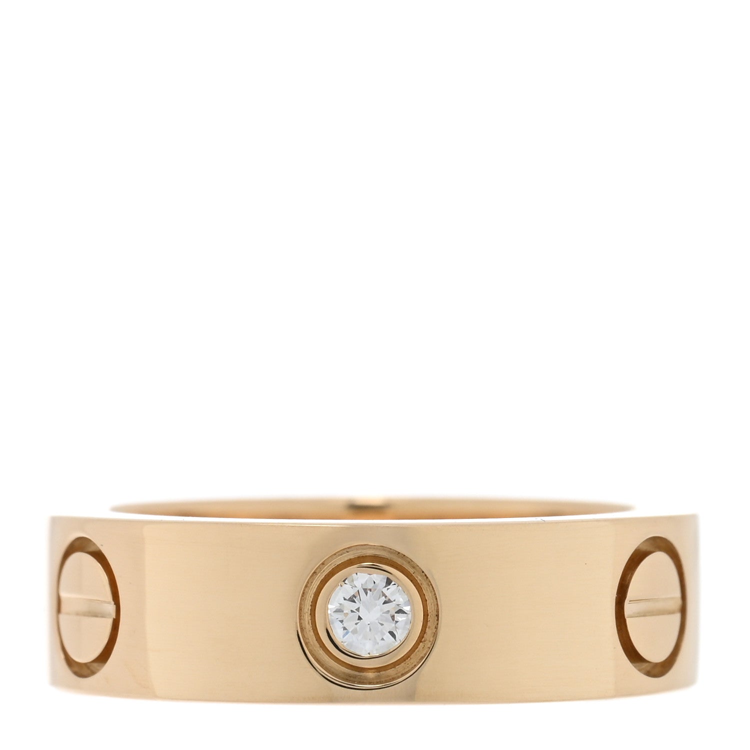 Cartier 18K Yellow Gold 3 Diamond 5.5mm LOVE Ring 50 5.25 1 of 5