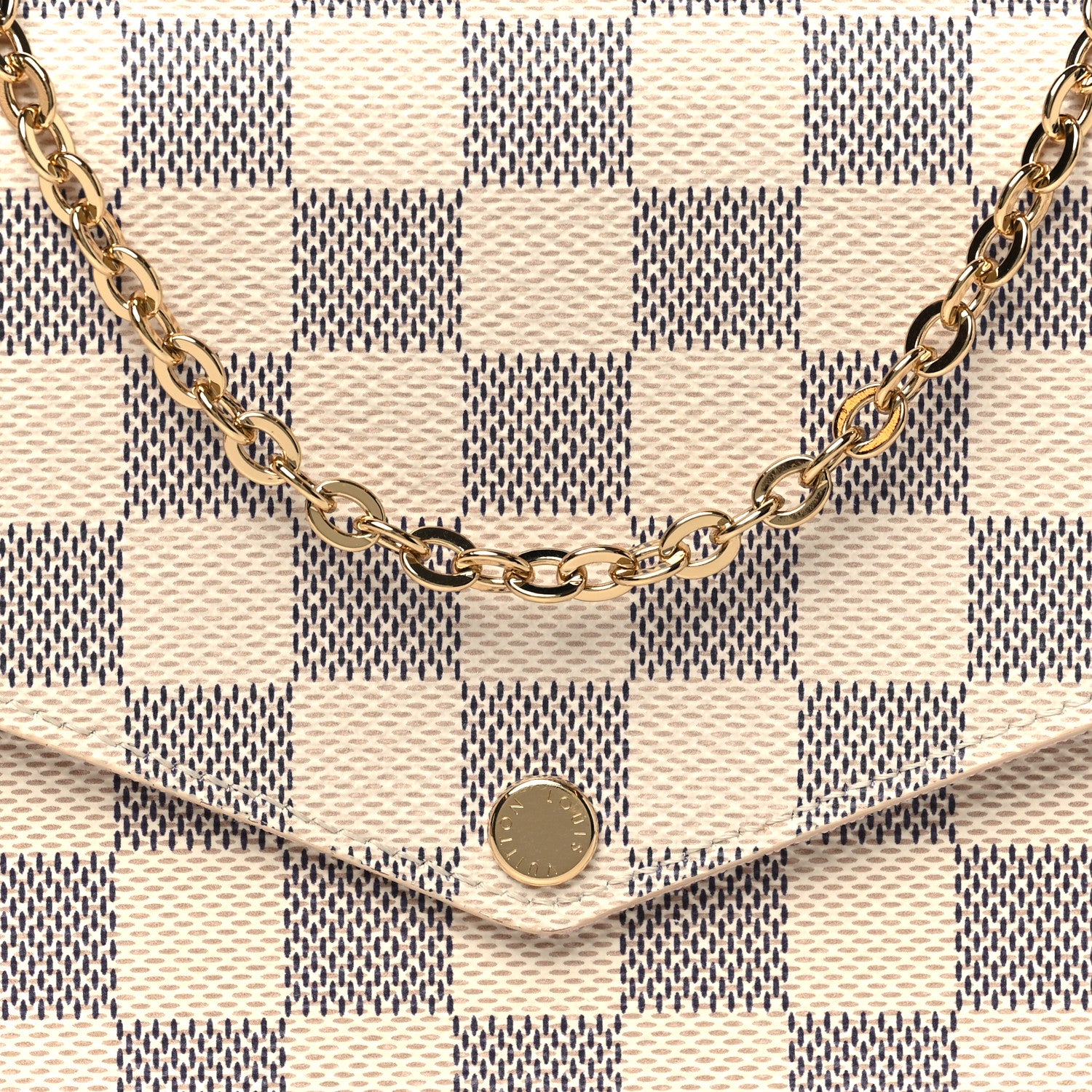 Louis Vuitton Damier Azur Pochette Felicie Chain Wallet Rose Ballerine 8 of 10