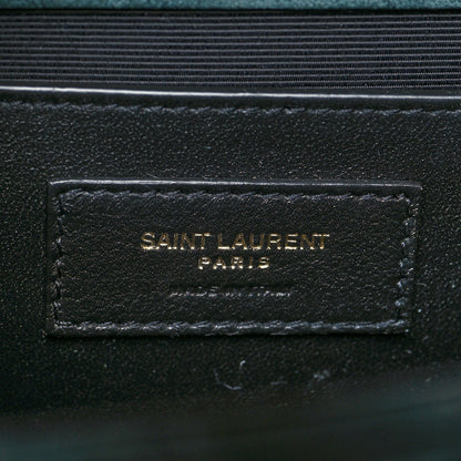 Saint Laurent Suede Mixed Matelasse Triquilt Medium Monogram Envelope Satchel Algae 6 of 11