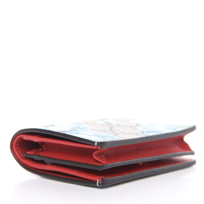 Gucci GG Supreme Monogram Blooms Card Case Wallet Beige Blue Navy Hibiscus Red 4 of 7