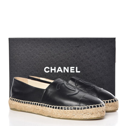 Chanel Lambskin CC Espadrilles 36 Black 11 of 11