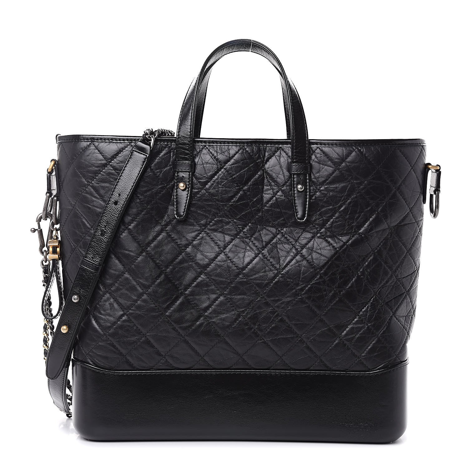 Chanel Aged Calfskin Quilted Large Gabrielle Shopping Tote Black 1 of 9