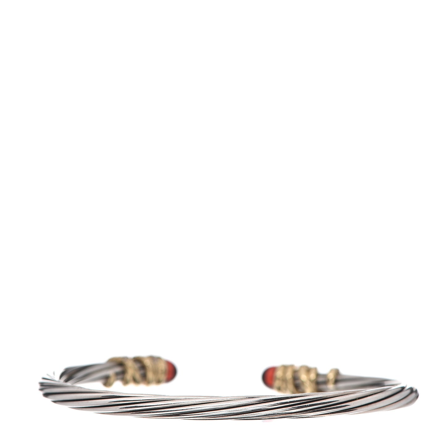 Sterling Silver 18K Yellow Gold Diamond Garnet Helena Cuff Bracelet