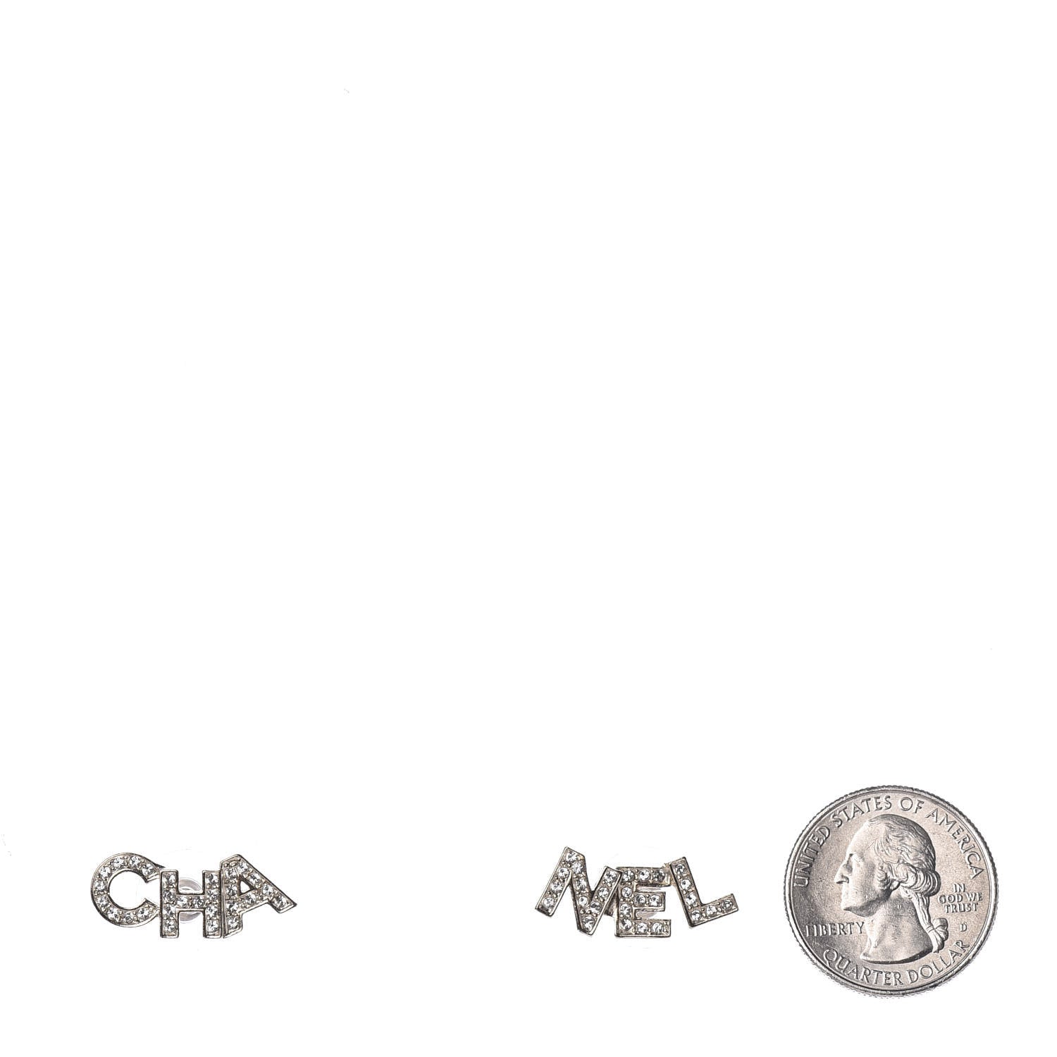 Chanel Crystal Pearl Signature Stud Earrings Gold 2 of 5