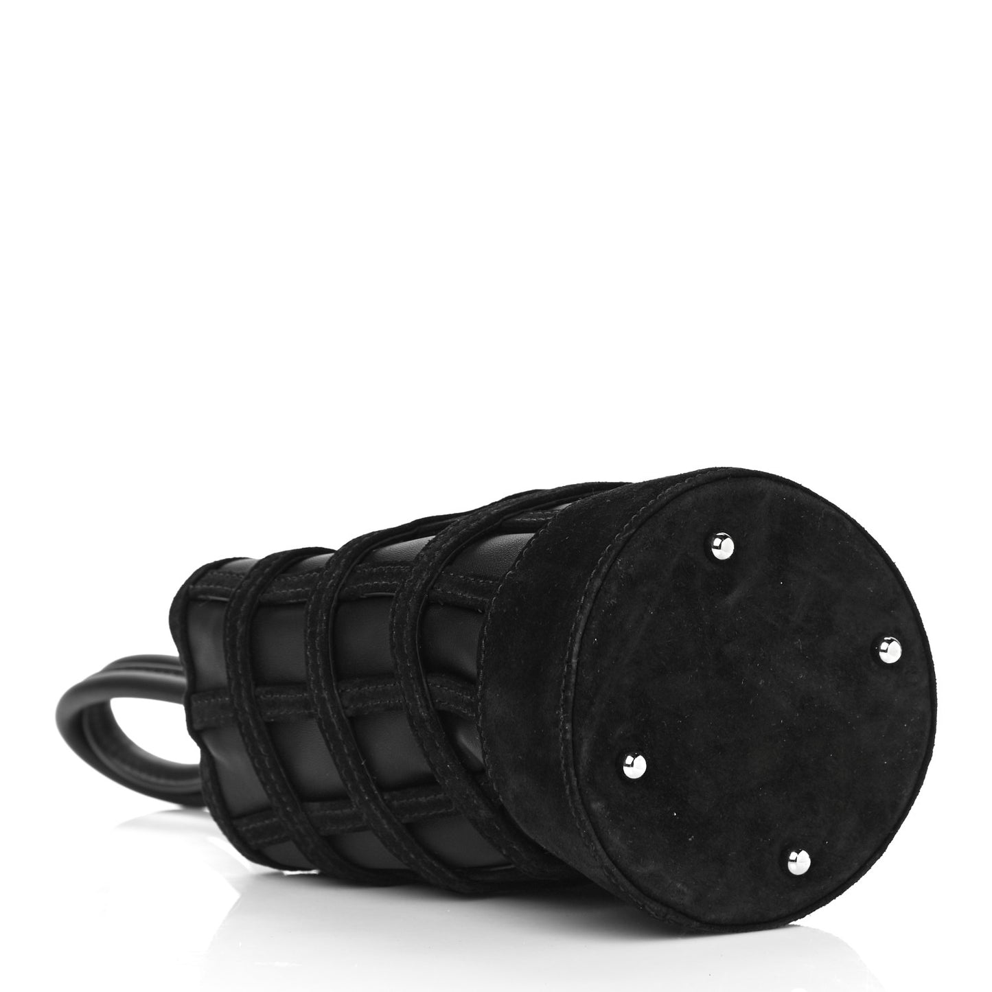 Suede Calfskin Roxy Mini Bucket Bag Black