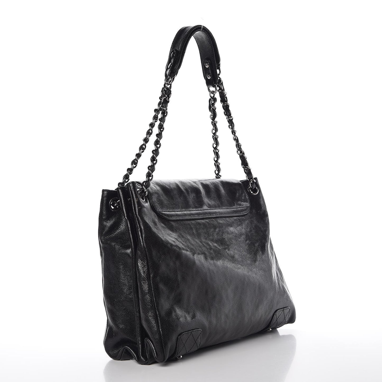 Glazed Caviar Pocket In The City Tote Black