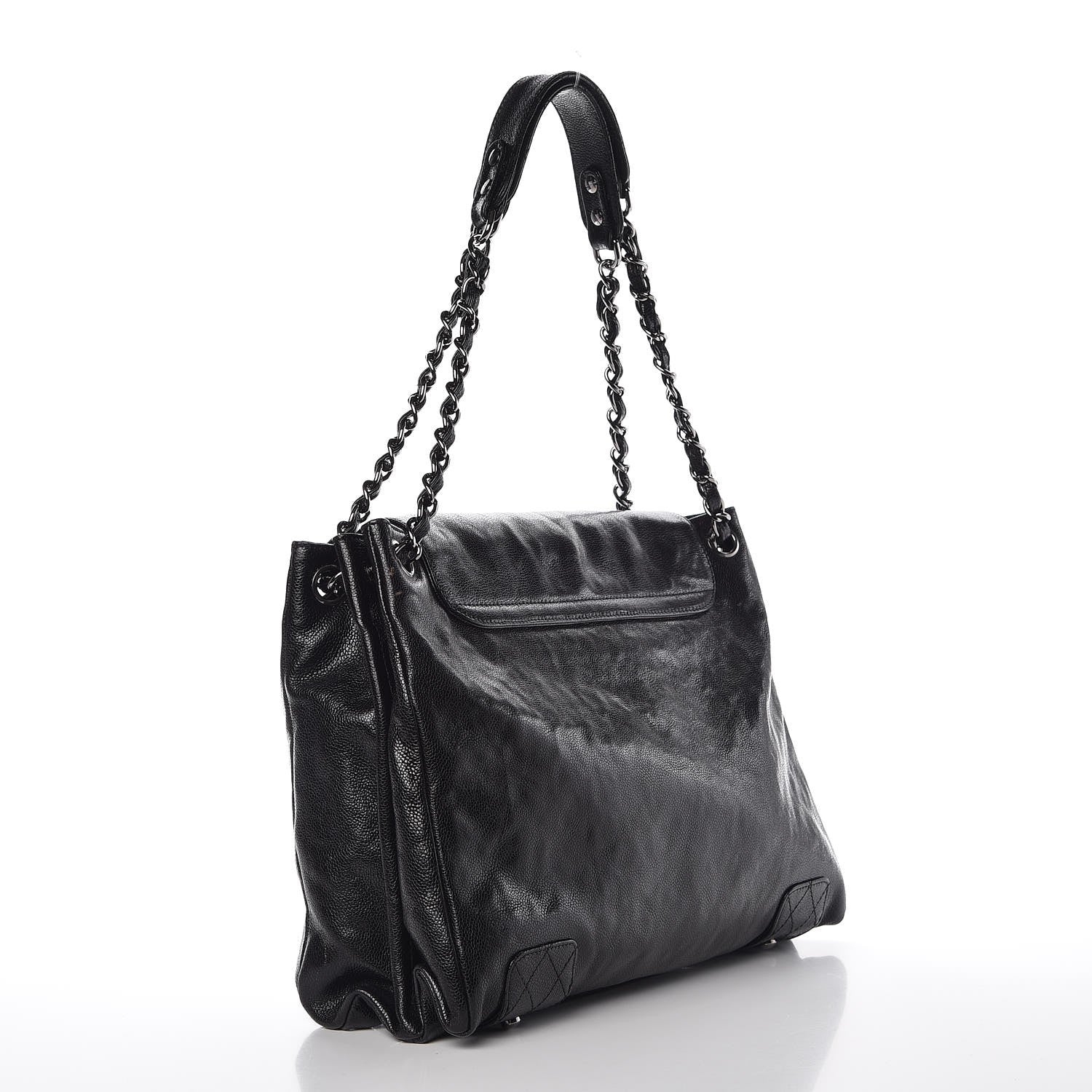 Chanel Glazed Caviar Pocket In The City Tote Black 3 of 8