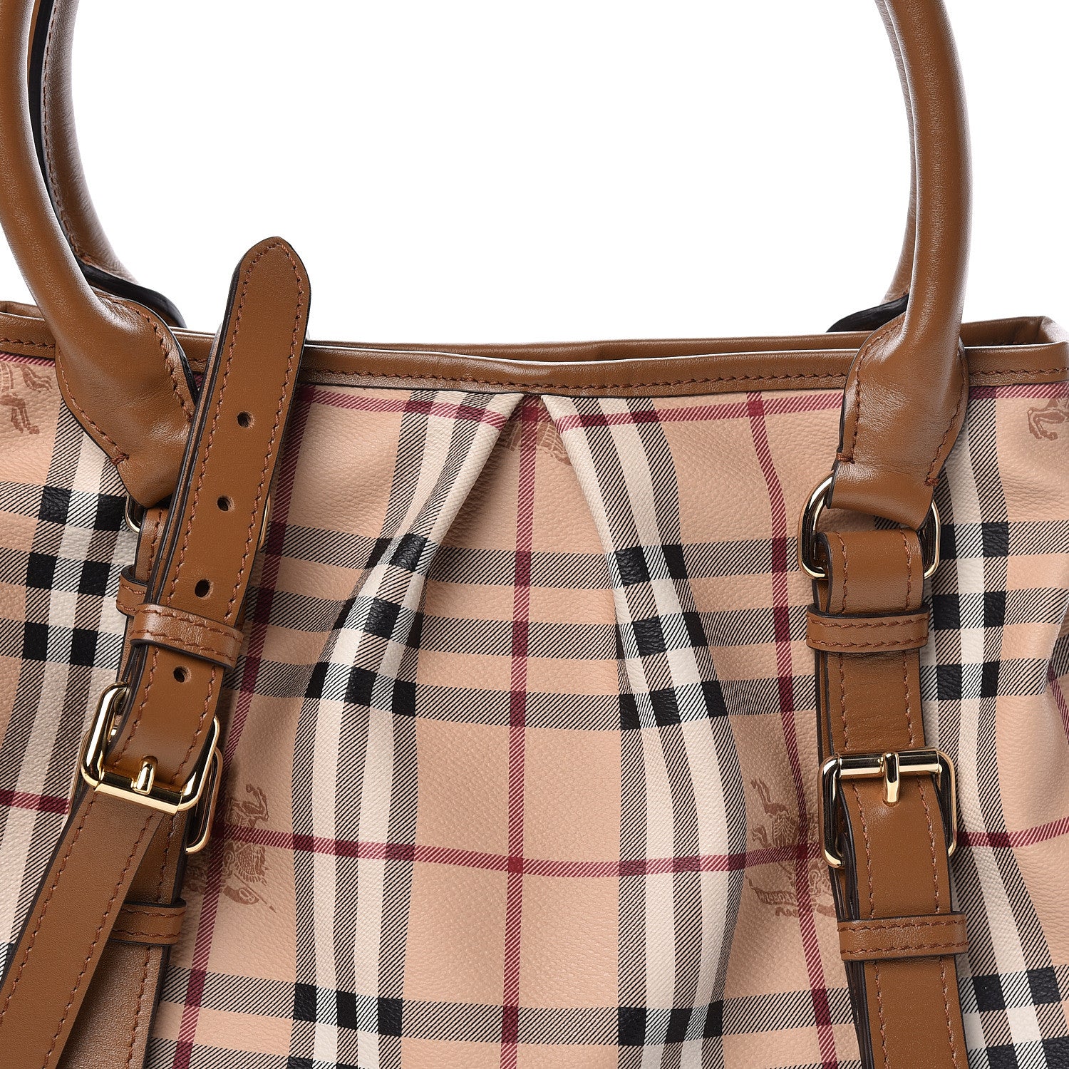 Burberry Haymarket Check Small Northfield Tote Mid Camel 13 of 13