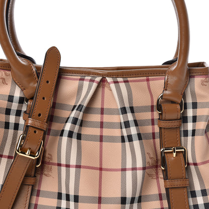 Burberry Haymarket Check Small Northfield Tote Mid Camel 13 of 13
