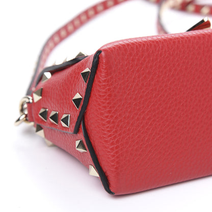 Valentino Garavani Pebbled Calfskin Mini Rockstud Crossbody Bag Rouge Pur 8 of 9