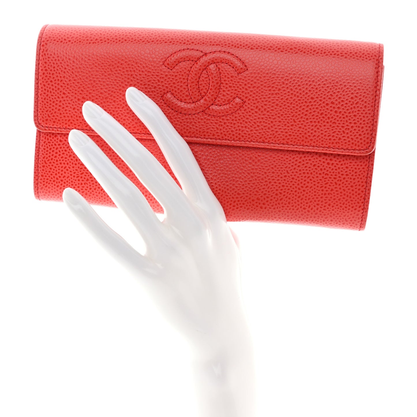 Caviar Timeless CC Large Flap Wallet Red