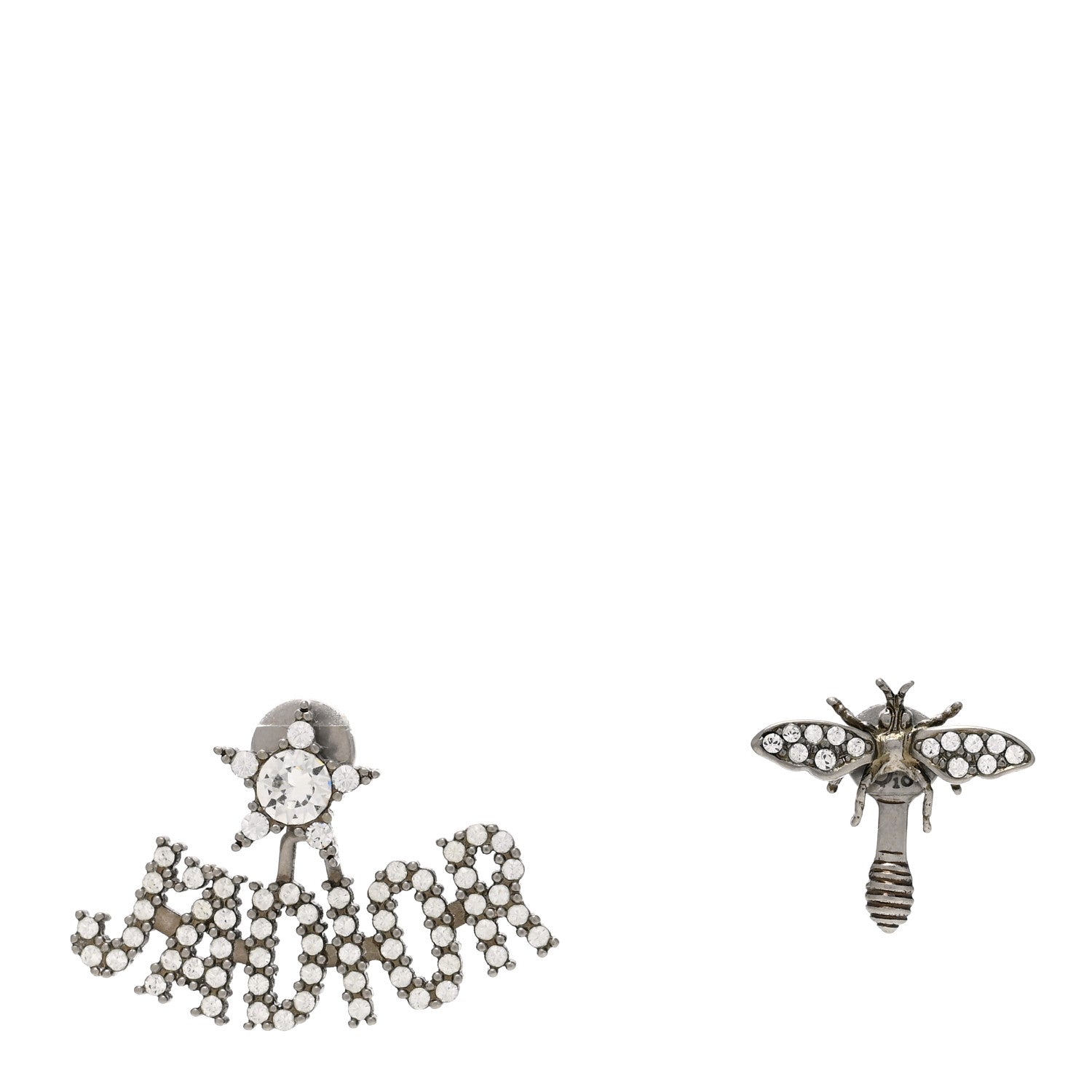 Christian Dior Metal Crystal J'Adior Earrings Antique Silver 1 of 5
