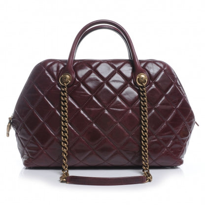 Chanel Calfskin Castle Rock Bowling Bag Burgundy 1 of 8