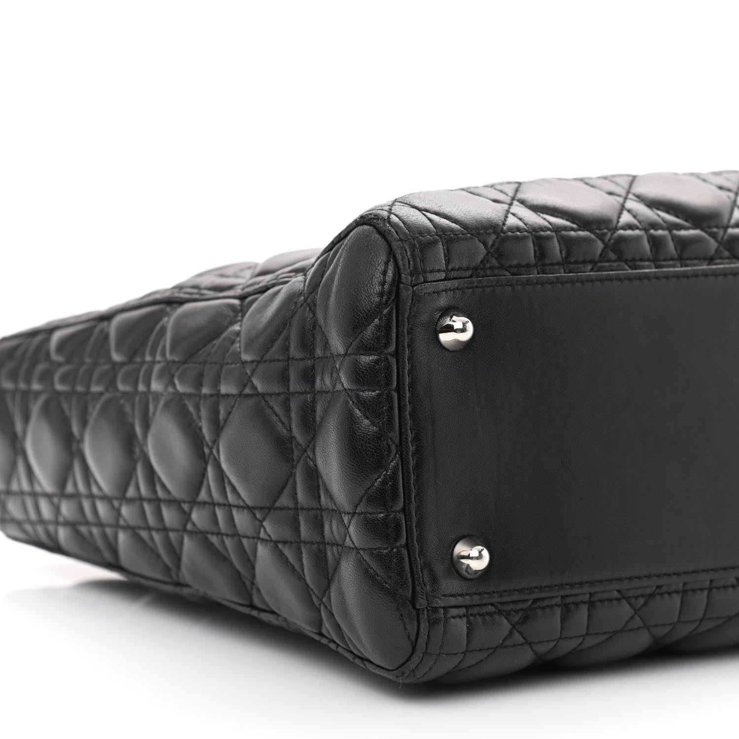 Christian Dior Lambskin Cannage Large Lady Dior Black 10 of 14