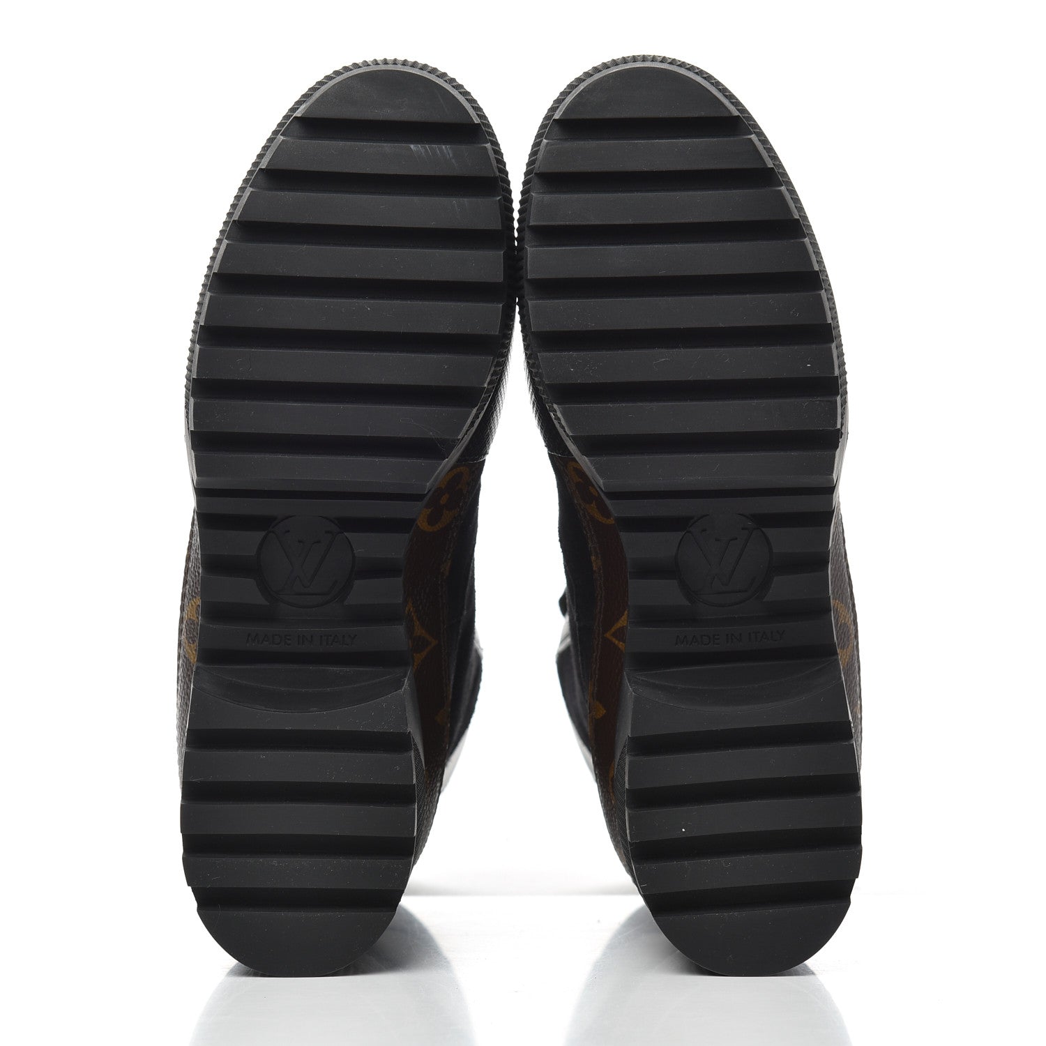 Louis Vuitton Suede Calfskin Monogram Laureate Platform Desert Boots 35 Black 5 of 11