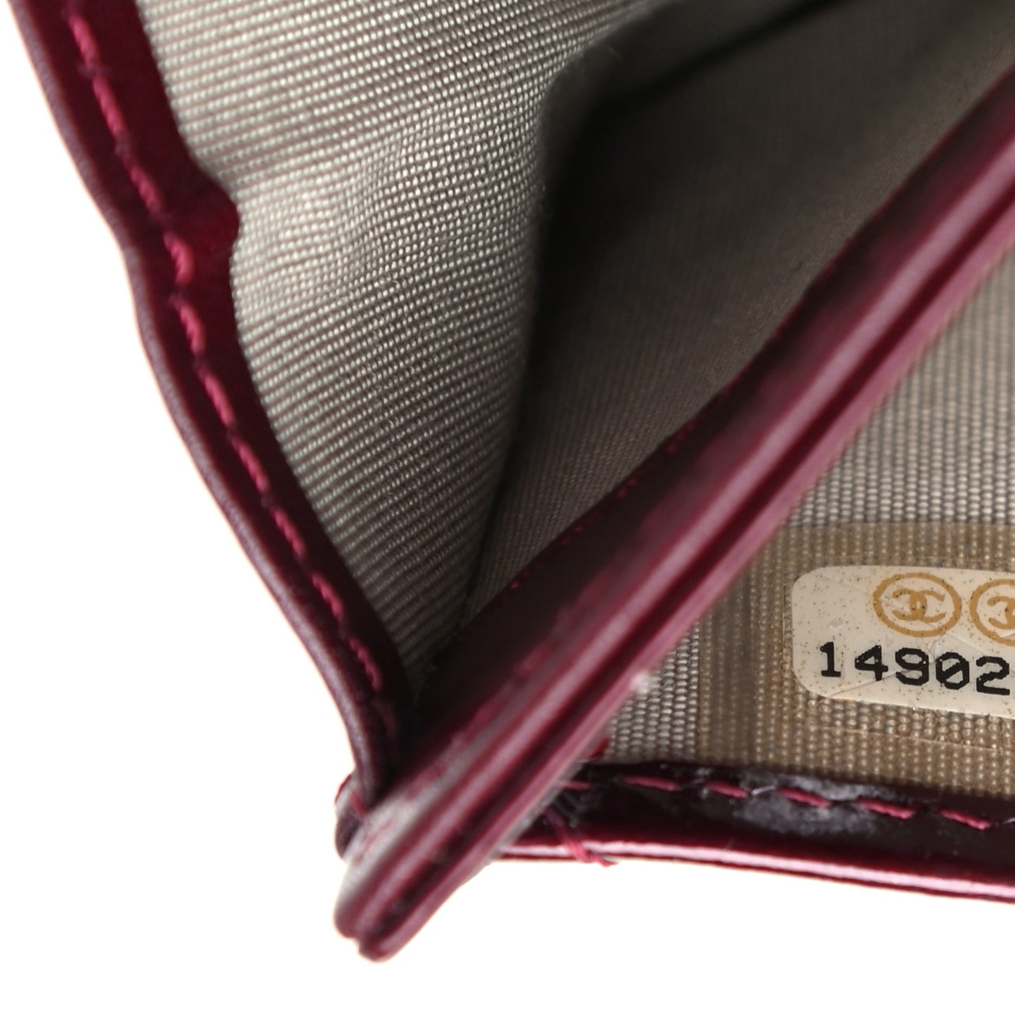 Patent Brilliant Flap Card Holder Burgundy