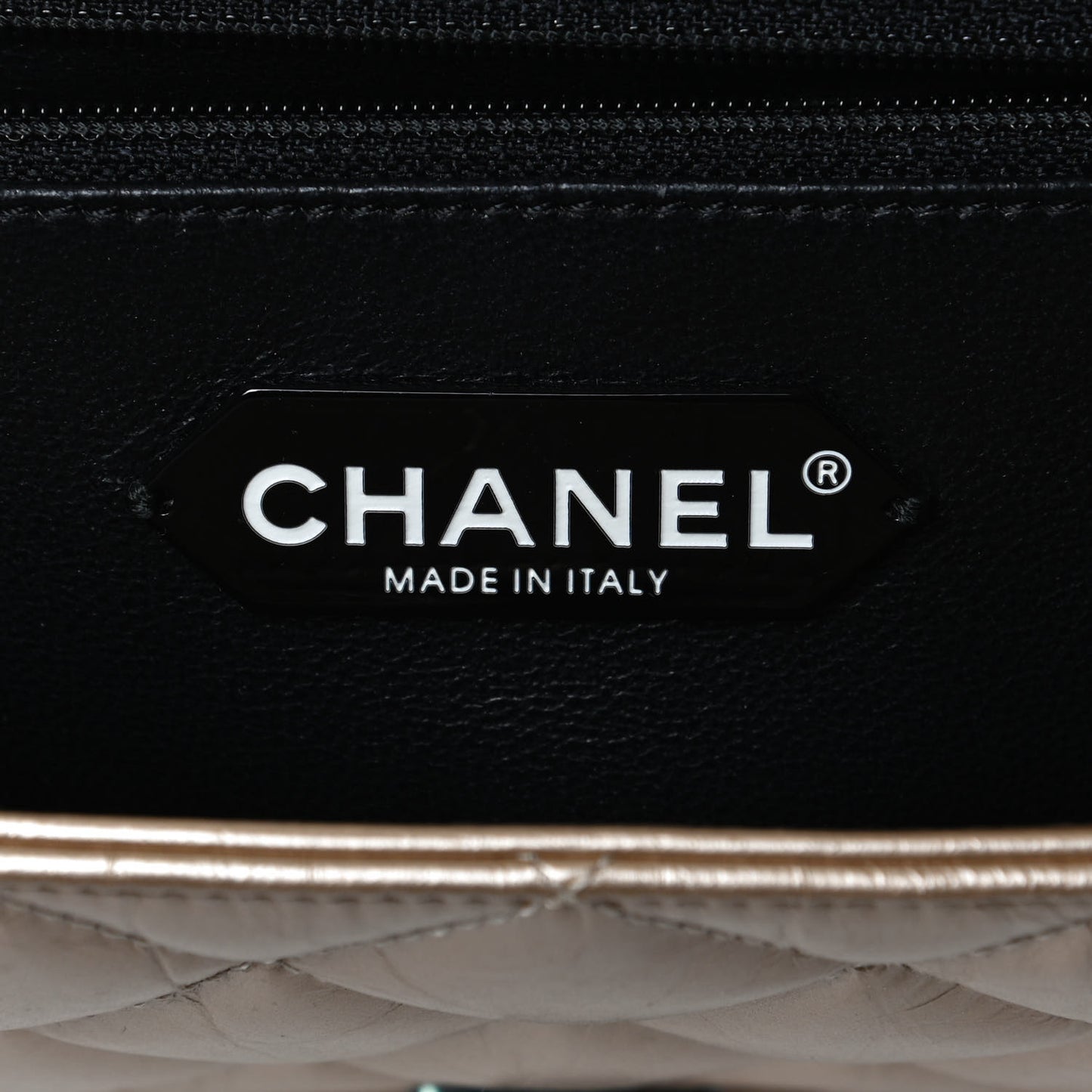 Metallized Aged Calfskin Quilted 2.55 Reissue 226 Hanger Flap Gold