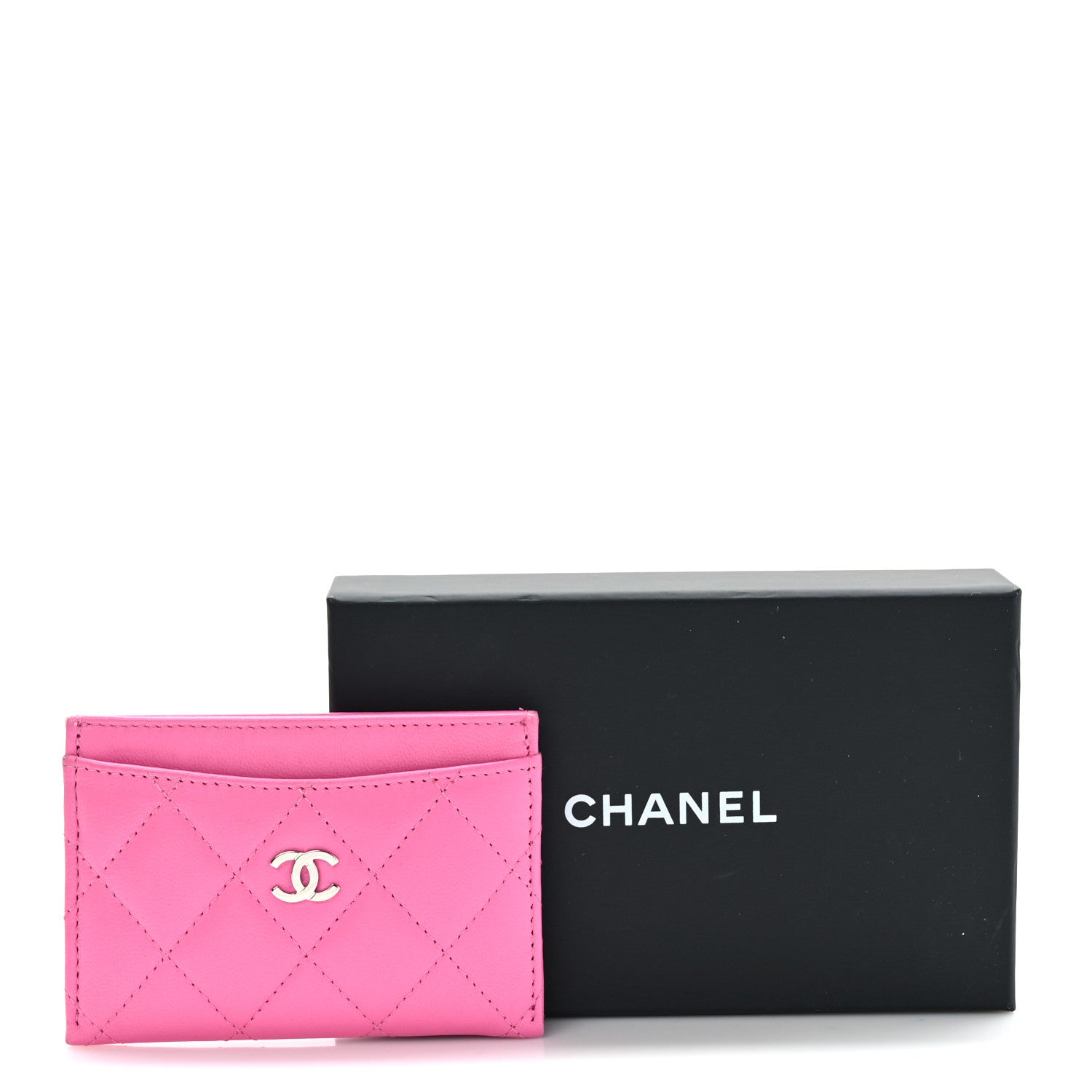 Chanel Lambskin Quilted Card Holder Pink 9 of 9