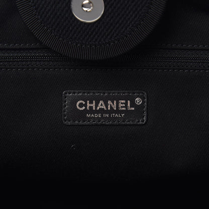 Chanel Canvas Pearl Medium Deauville Tote Black 6 of 10