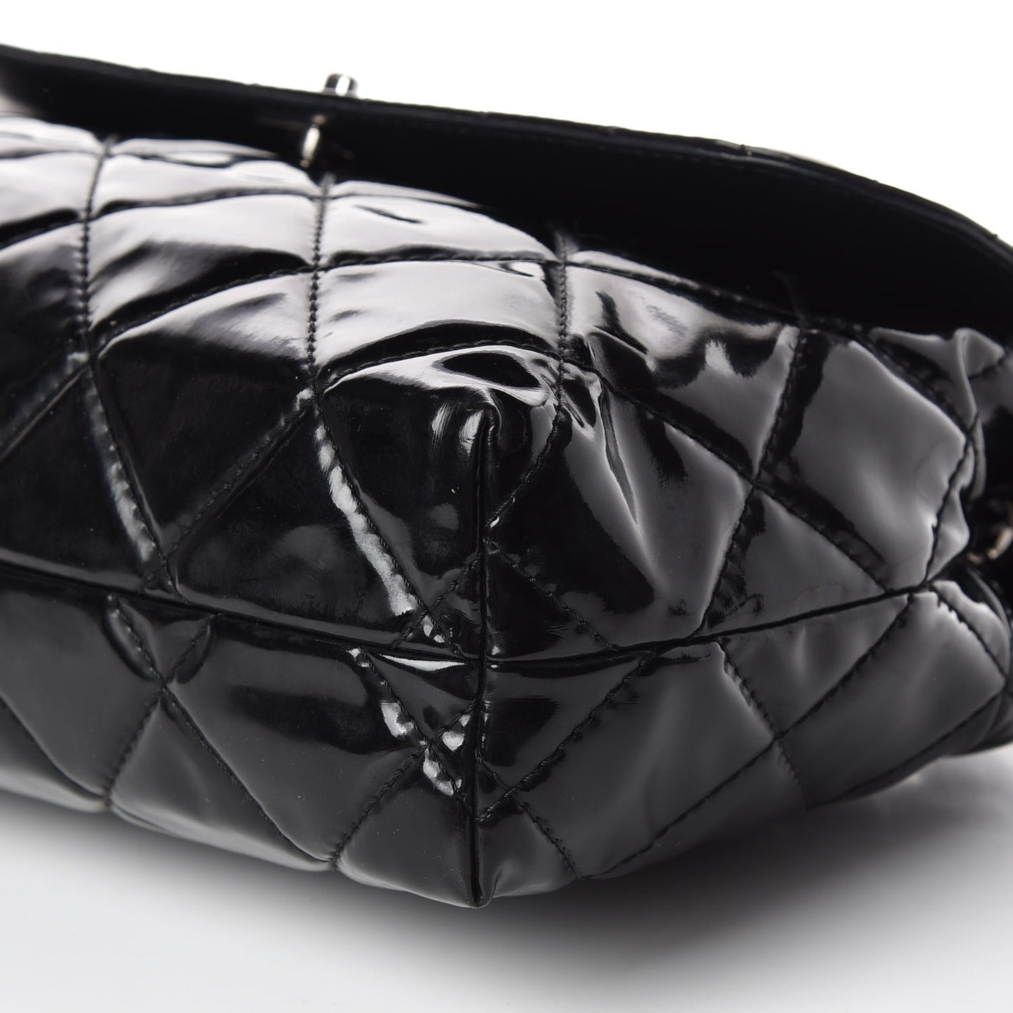 Vinyl Quilted In the Business Flap Bag Black