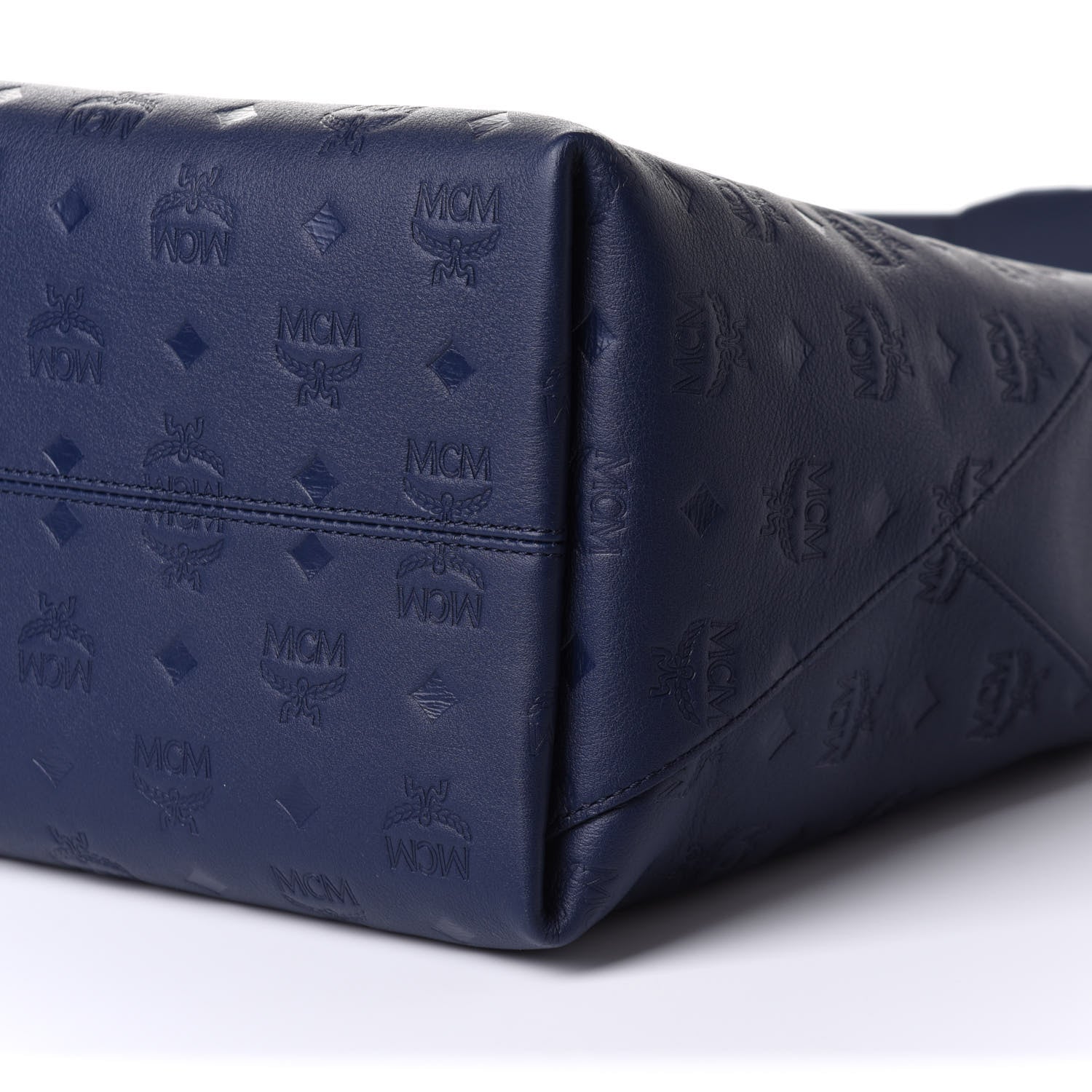 MCM Calfskin Ottomar Monogram Large Klara Hobo Navy Blue 13 of 13