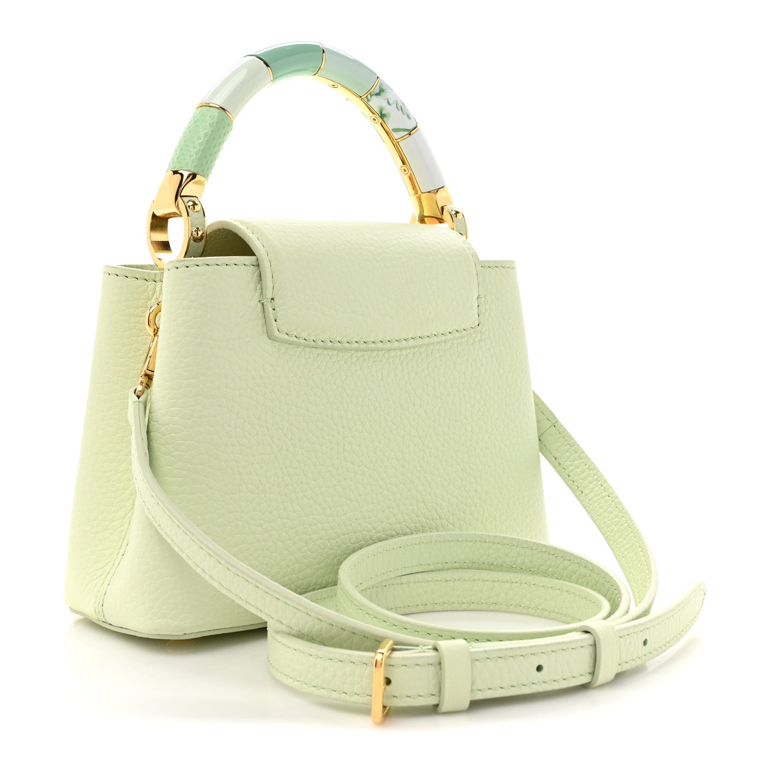 Louis Vuitton Taurillon Karung Mini Capucines Vert D'eau Green 3 of 11