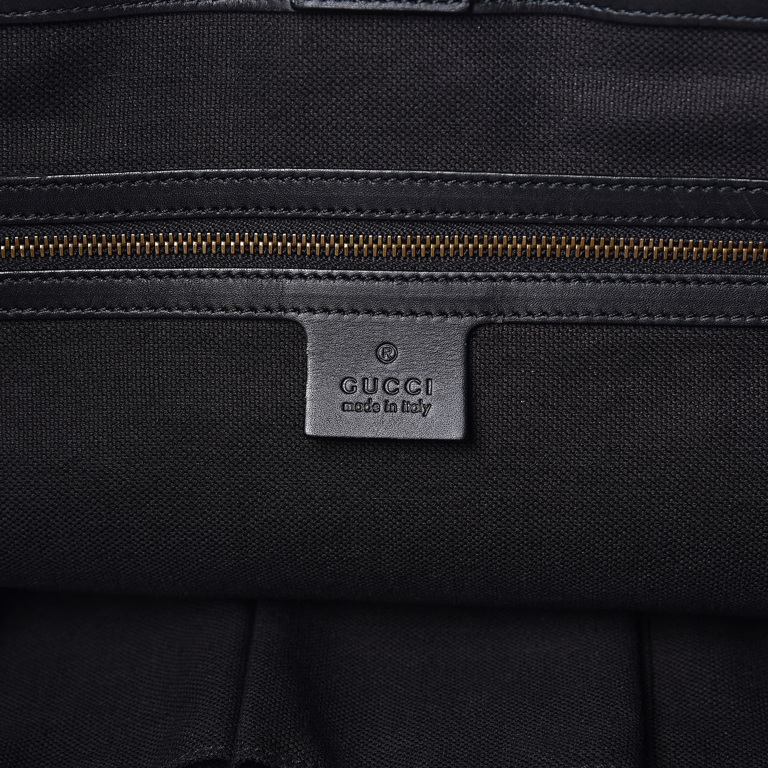 Gucci Nubuck Brocade Medium Soft Stirrup Tote Black 6 of 12