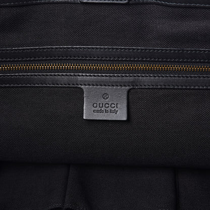Gucci Nubuck Brocade Medium Soft Stirrup Tote Black 6 of 12