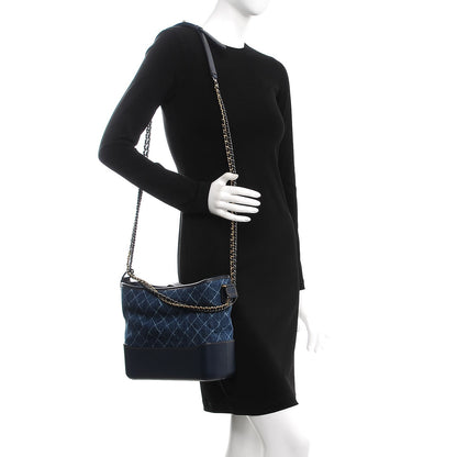 Chanel Denim Calfskin Medium Gabrielle Hobo Blue 2 of 10
