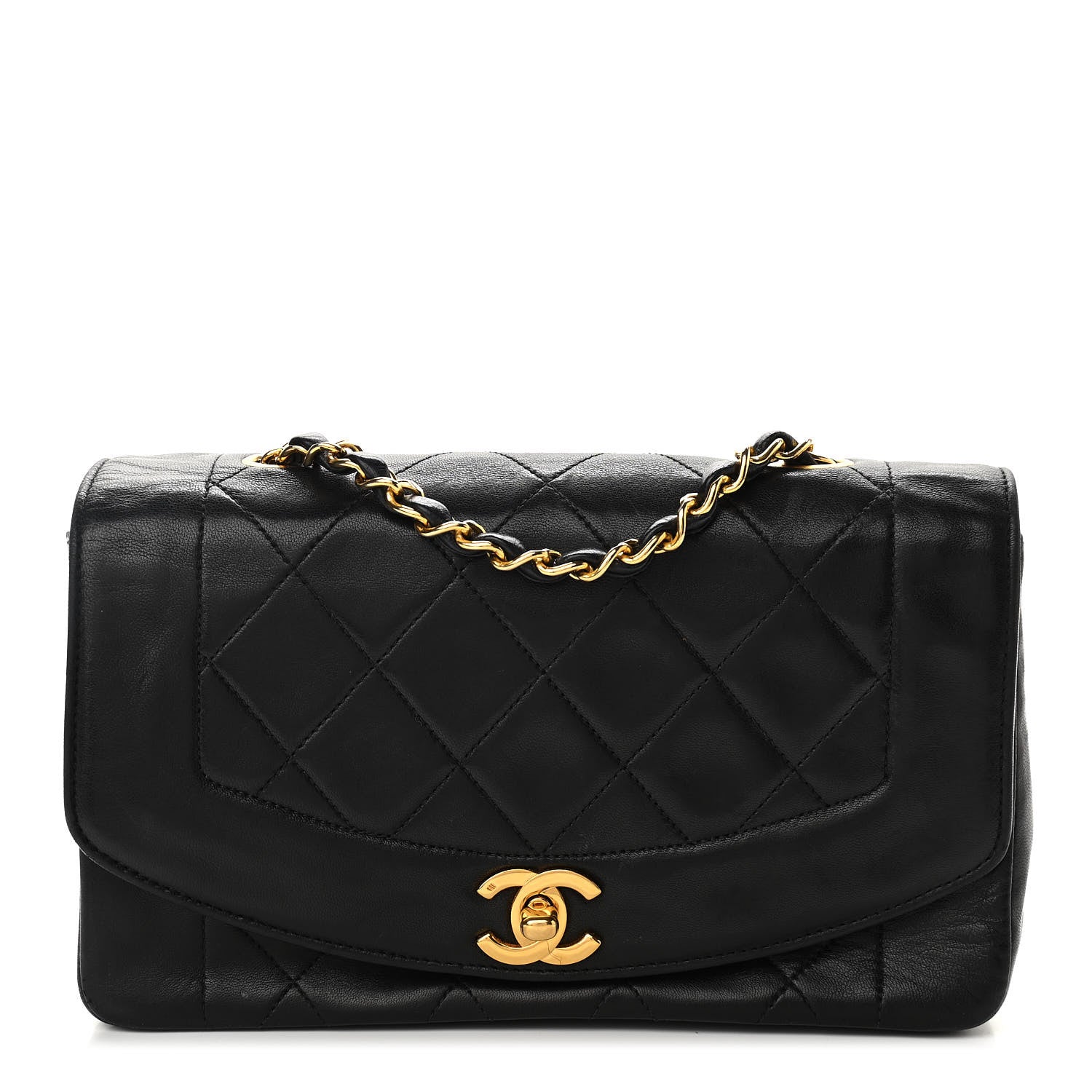 Chanel Lambskin Quilted Small Single Flap Black 1 of 8