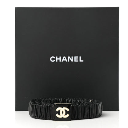 Chanel Lambskin Ruched CC Belt 85 34 Black 4 of 4