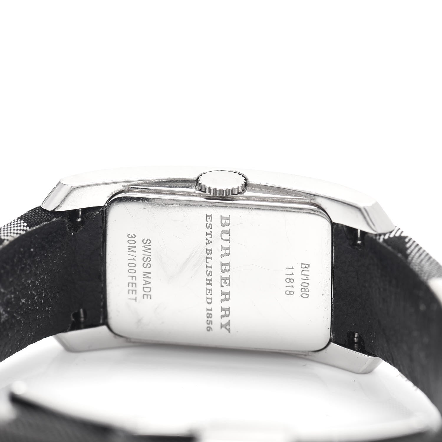 Burberry Stainless Steel Calfskin 20mm Heritage Nova Check Quartz Watch Black BU1080 4 of 4
