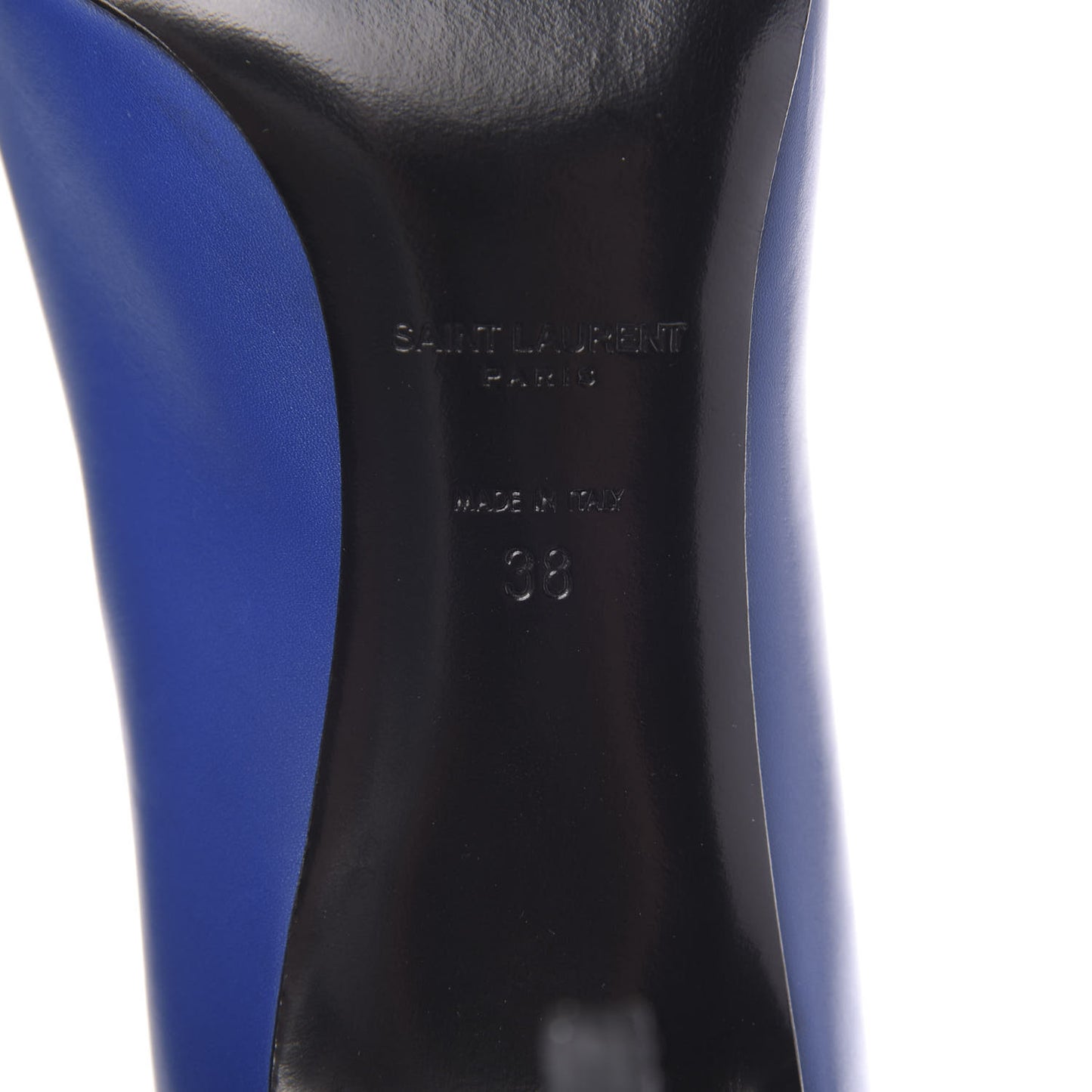 Calfskin Bi-Color Cap Toe 85 Pumps 38 Black Blue