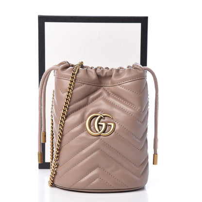Gucci Calfskin Matelasse Mini GG Marmont 2.0 Bucket Bag Porcelain Rose 11 of 11