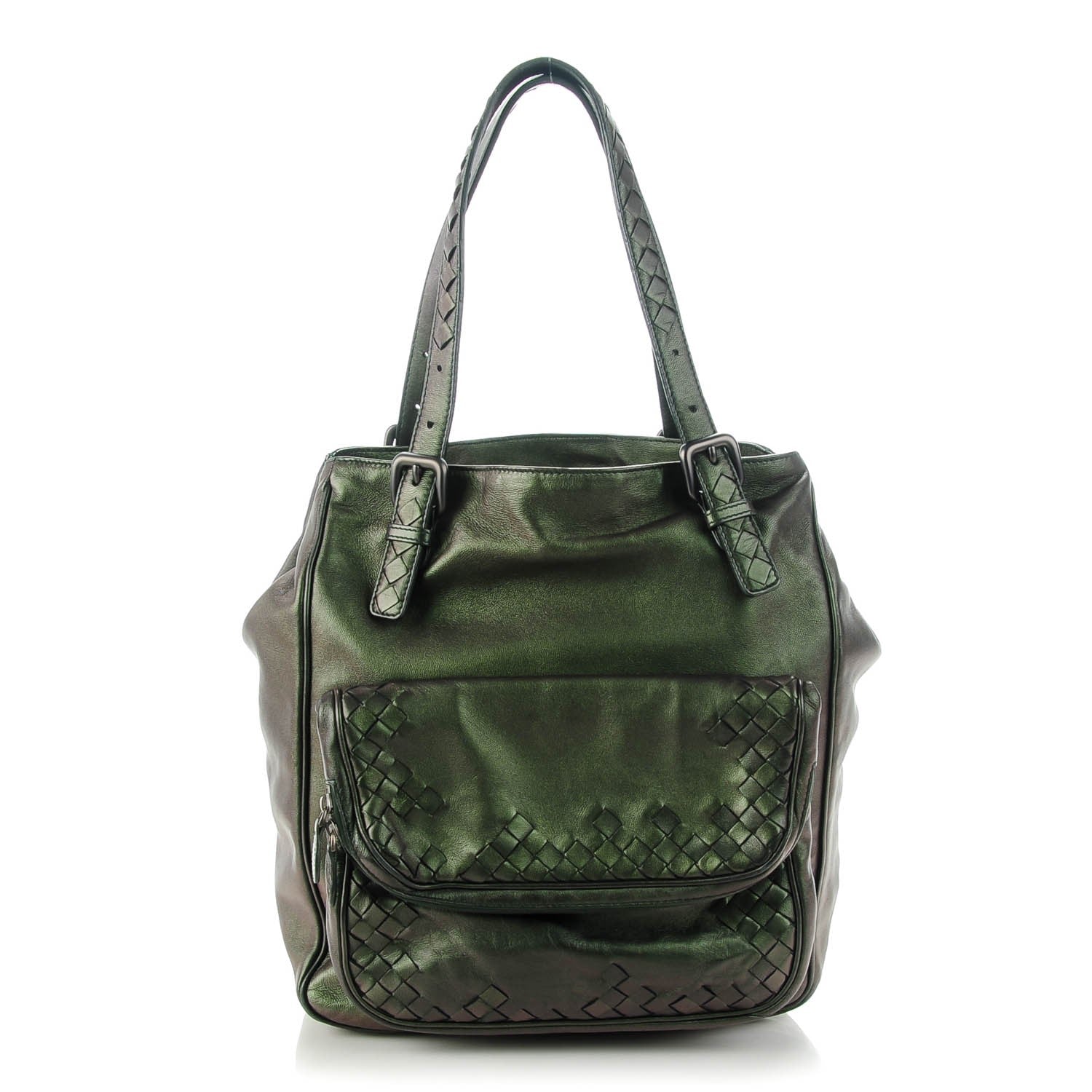 Bottega Veneta Iridescent Scarabee Pocket Tote Green 1 of 7