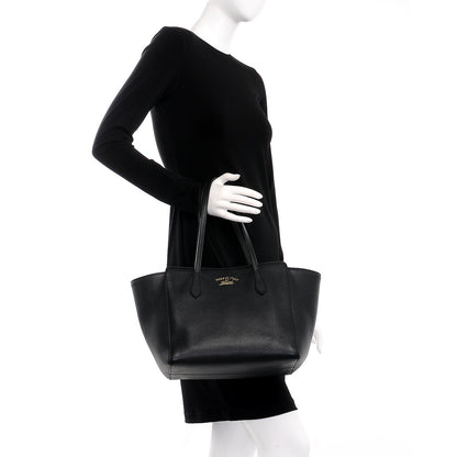 Gucci Pebbled Calfskin Small Swing Tote Black 2 of 6