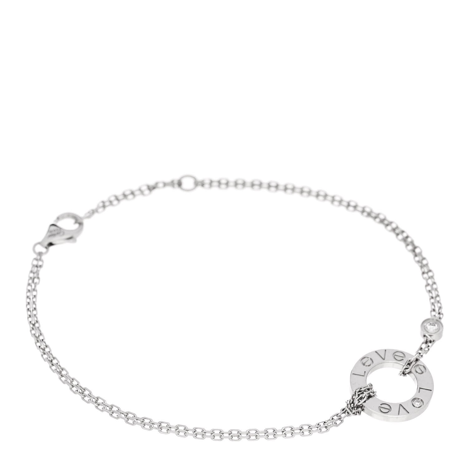 Cartier 18K White Gold Diamond LOVE Bracelet 1 of 4