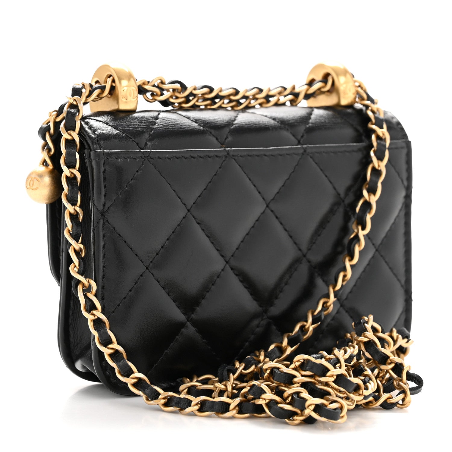 Chanel Calfskin Quilted Perfect Fit Coin Purse With Chain Black 3 of 13