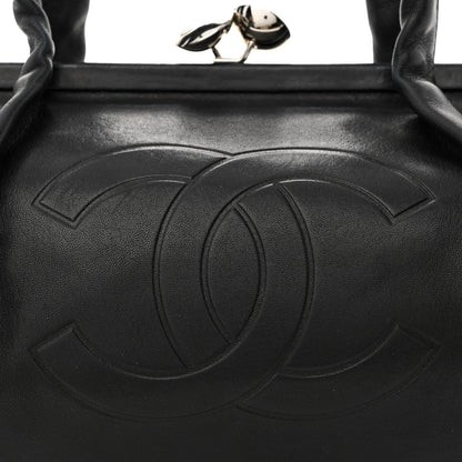 Chanel Lambskin Kiss Lock Frame Bag Black 8 of 10
