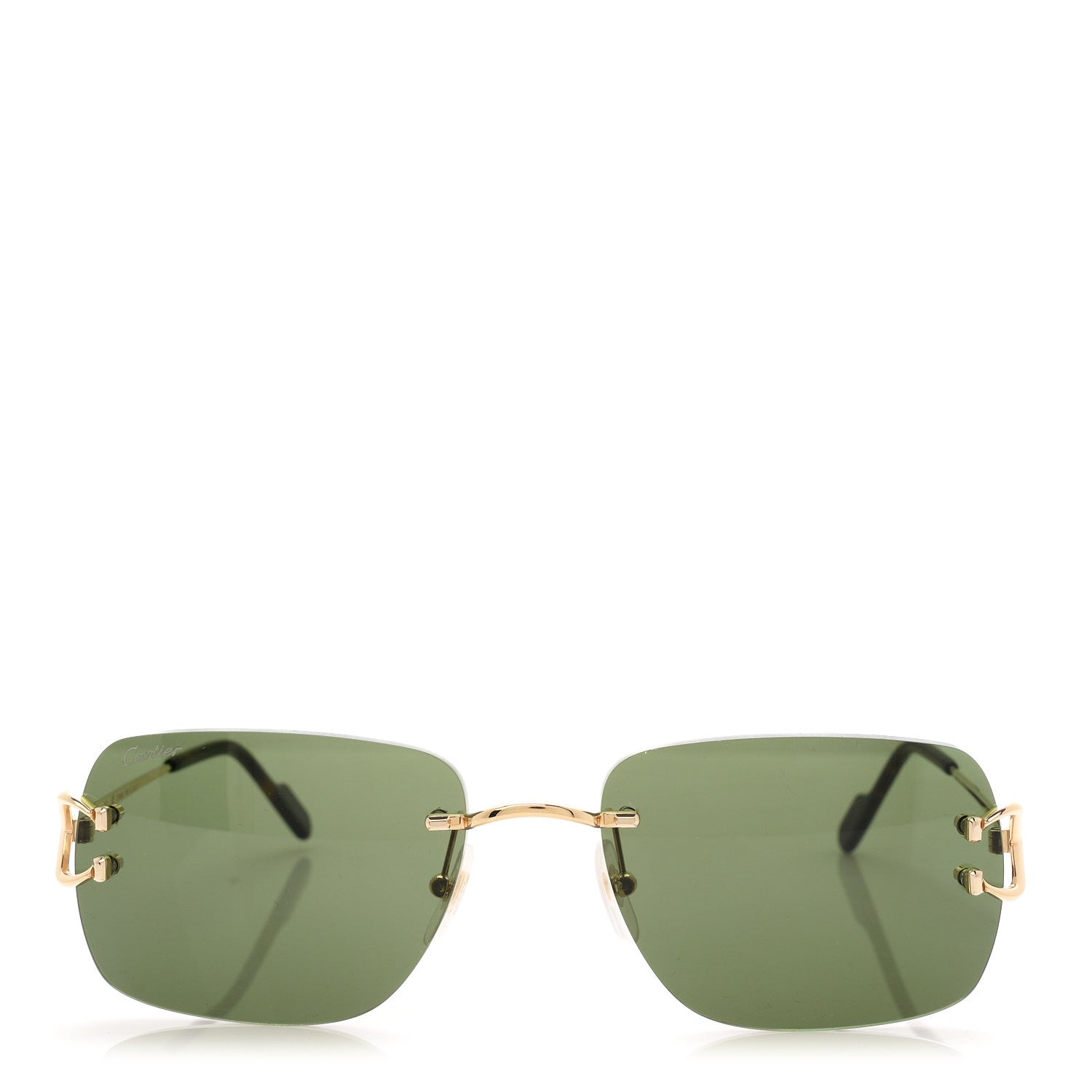 Cartier Metal Classic C De Cartier Sunglasses CT0330S Gold Green 2 of 8