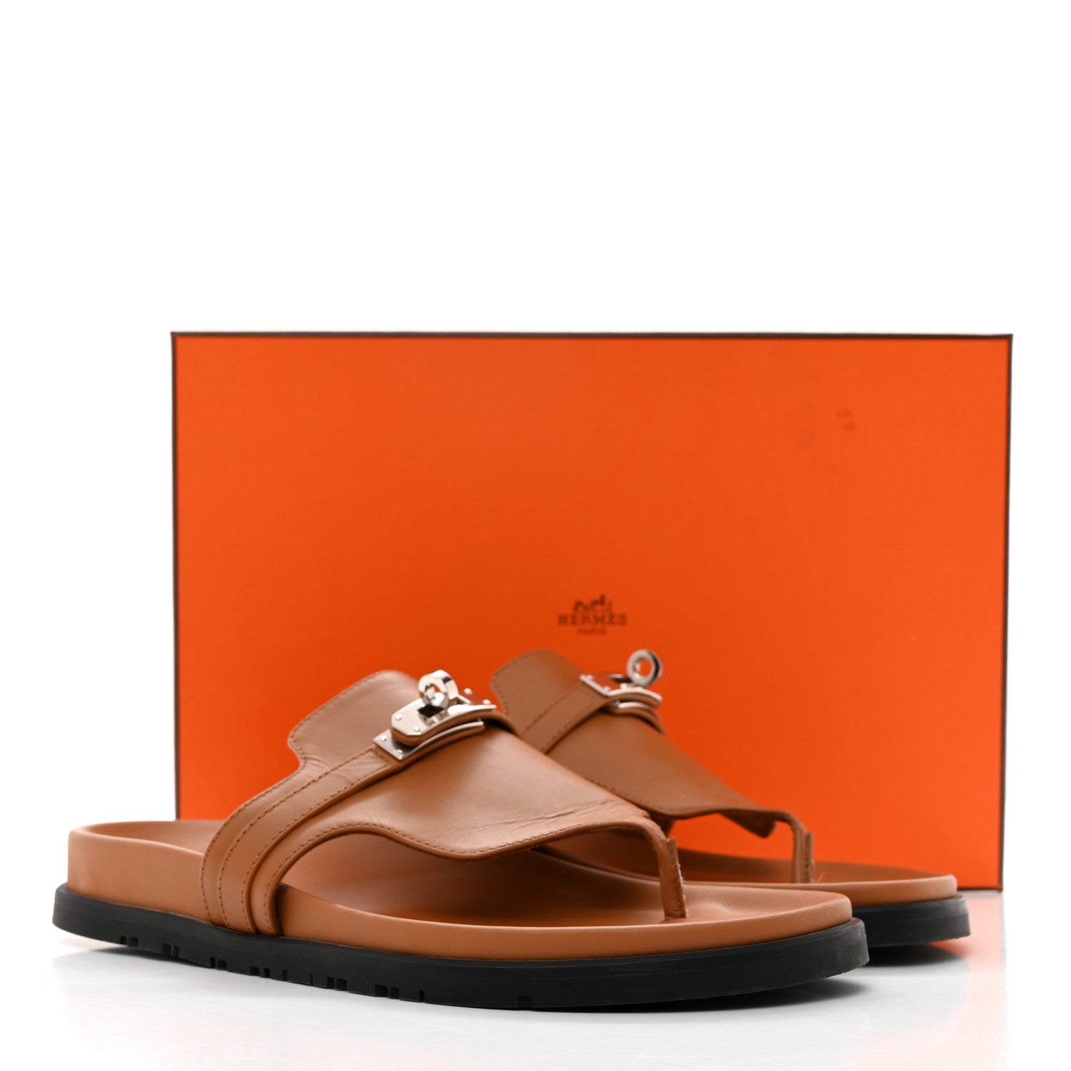 Hermes Calfskin Womens Empire Sandals 39.5 Natural 8 of 8