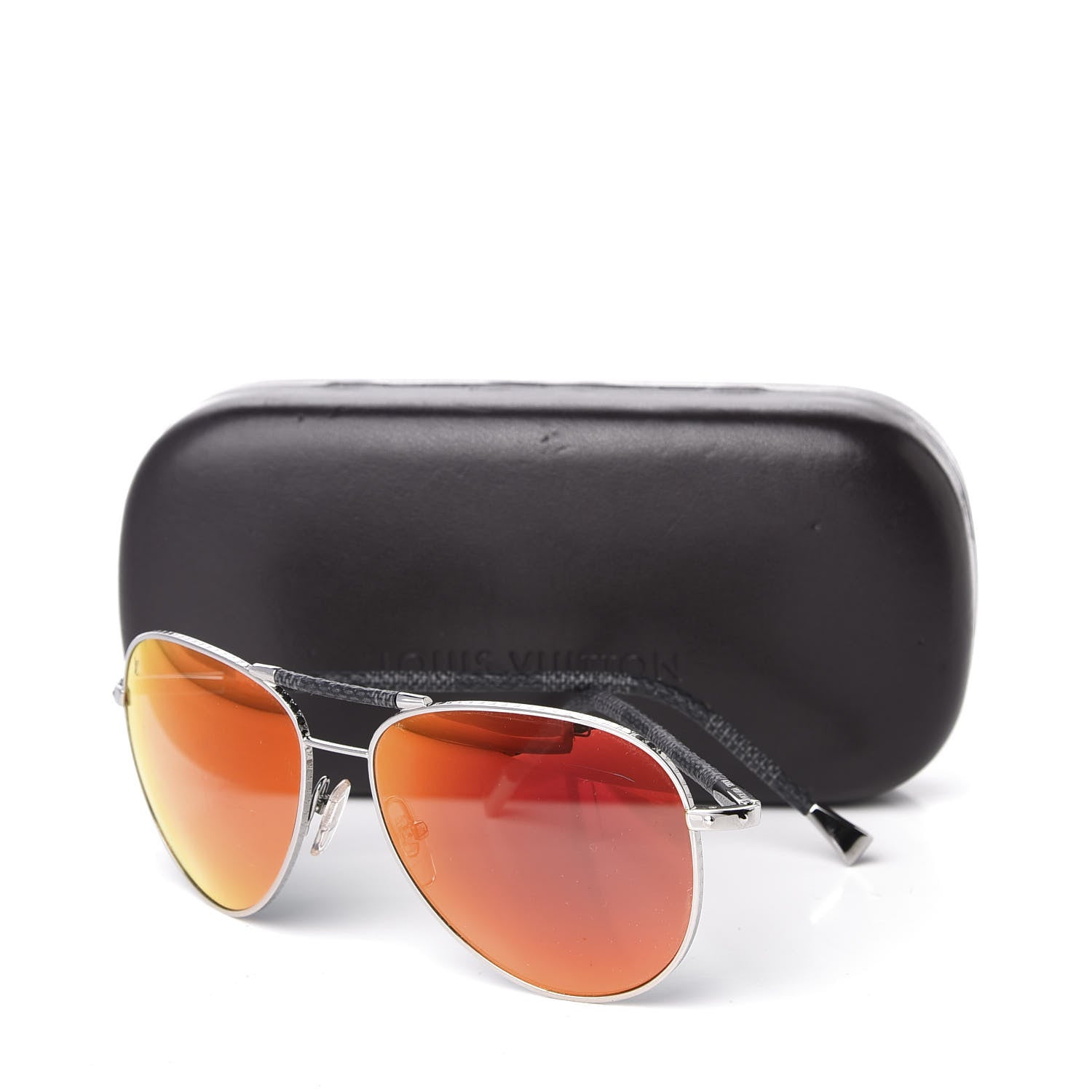 Louis Vuitton Damier Graphite Conspiration Pilote Aviator Sunglasses Z0791U Silver 8 of 8