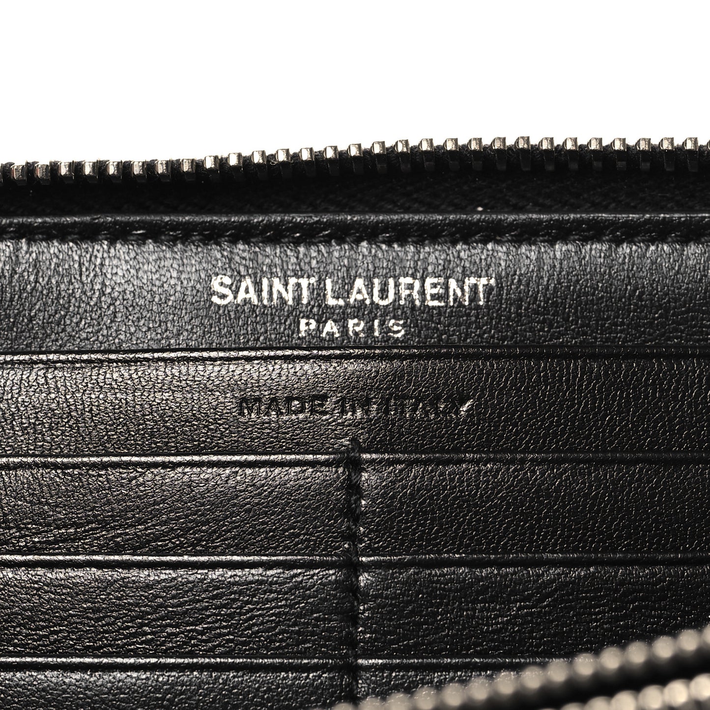 Calfskin Matelasse Chevron Monogram Zip Around Wallet Black