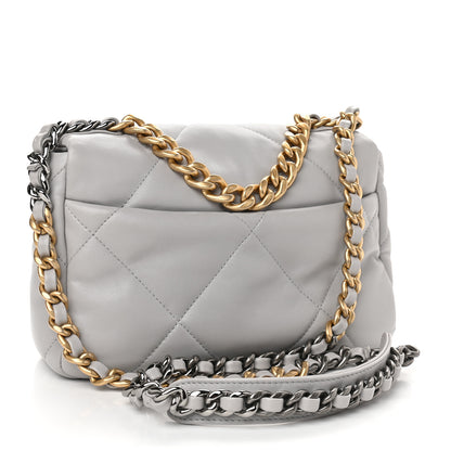 Chanel Goatskin Quilted Medium Chanel 19 Flap Grey 3 of 10