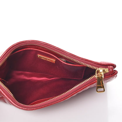 Miu Miu Vitello Shine Quilted Wristlet Rubino 5 of 9