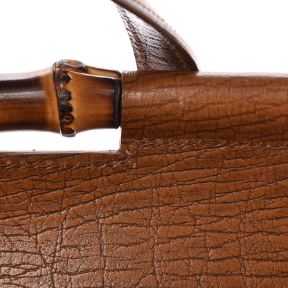 Gucci Calfskin Bamboo Bullet Satchel Brown 12 of 23