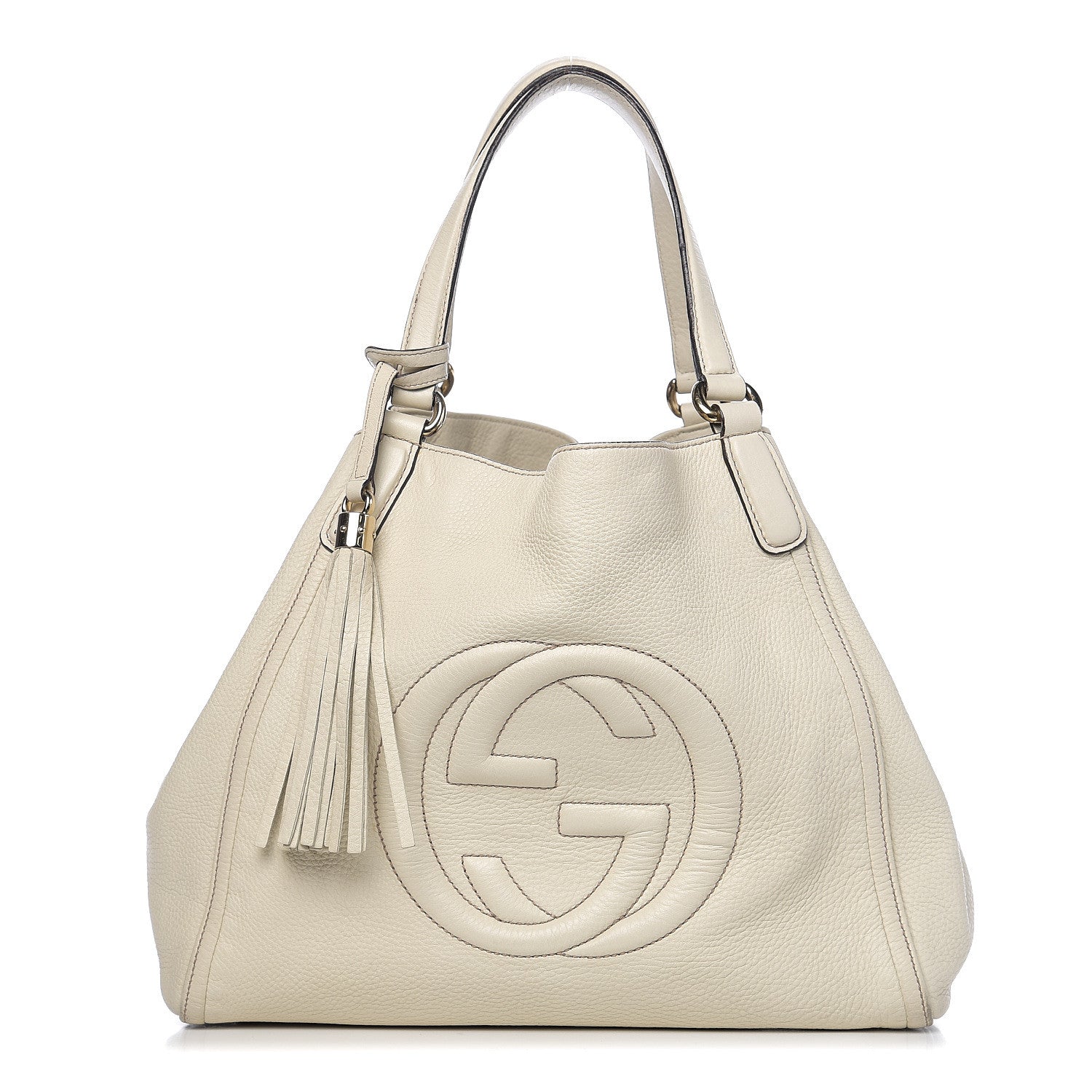 Gucci Pebbled Calfskin Medium Soho Shoulder Bag Off White 1 of 11